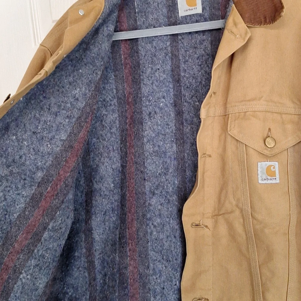 Vintage Carhartt Blanket Lined Trucker Jacket Size M-L_3